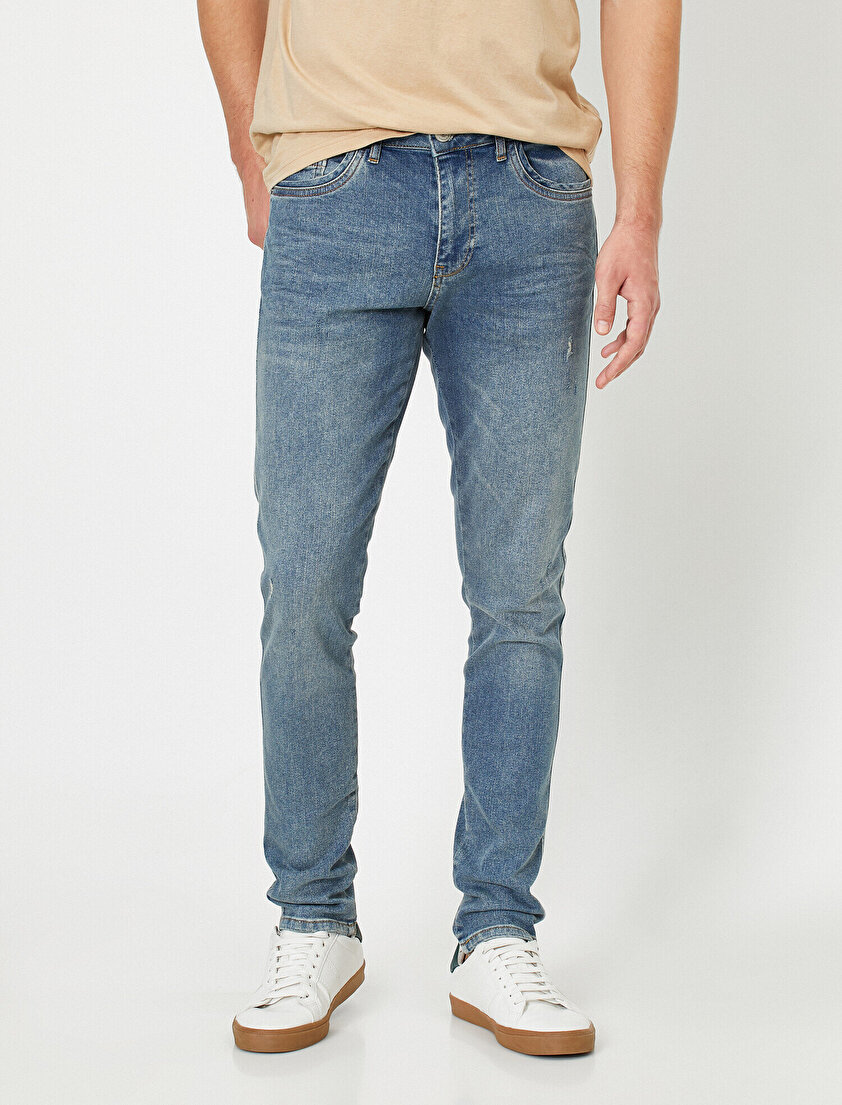 Justın Super Skinny Fit Yıpratmalı Esnek Kumaş  Jean Pantolon