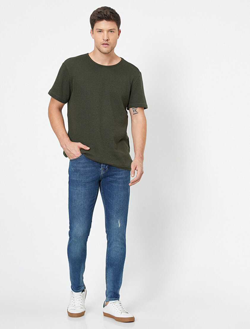 Michael Skinny Fit Yıpratmalı Jean Pantolon