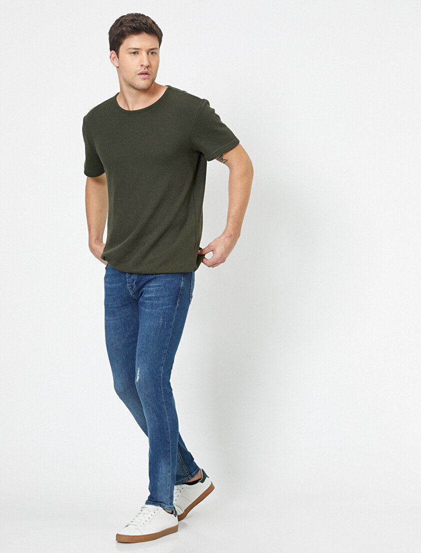 Michael Skinny Fit Yıpratmalı Jean Pantolon