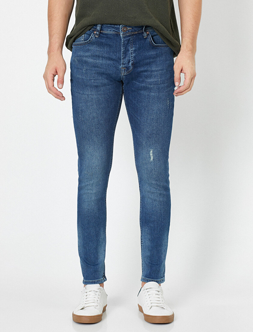 Michael Skinny Fit Yıpratmalı Jean Pantolon