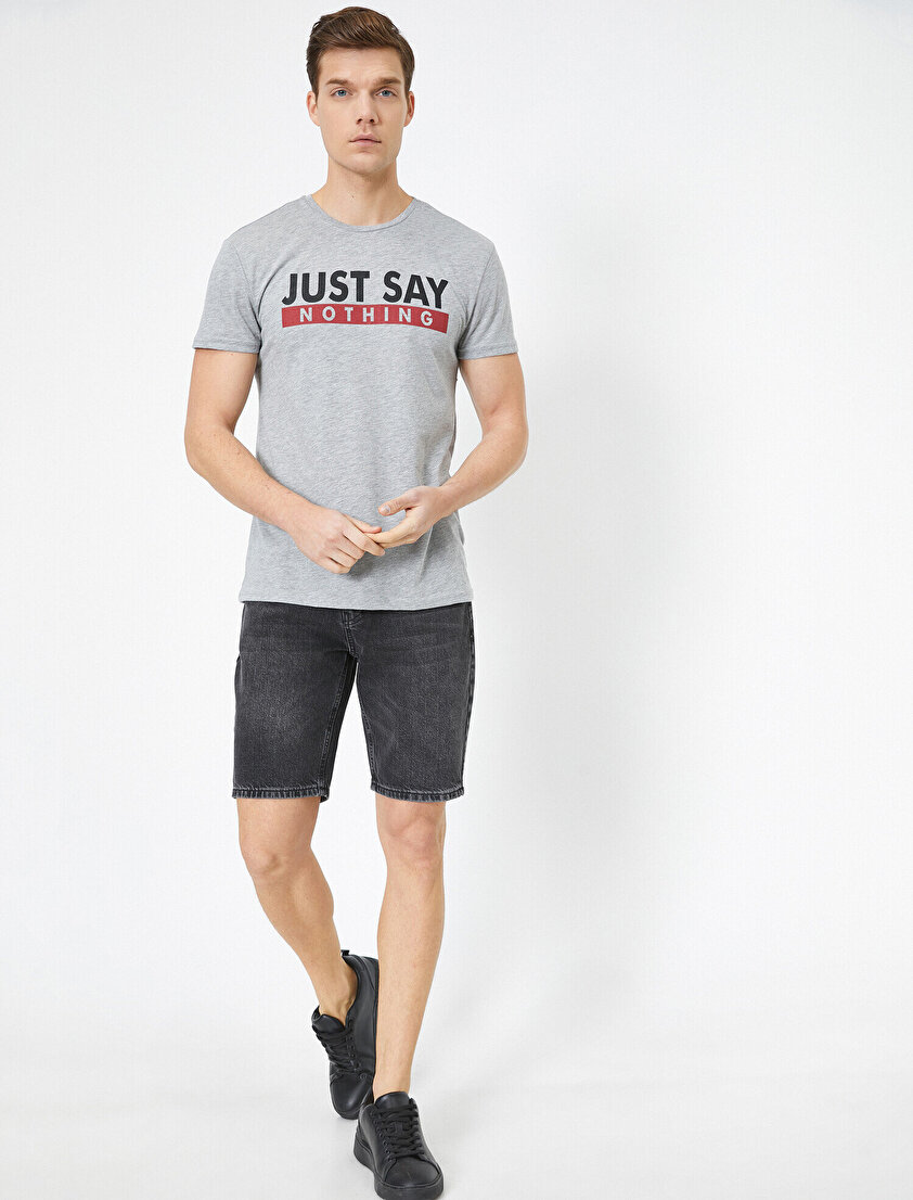 Cep Detaylı Jean Şort