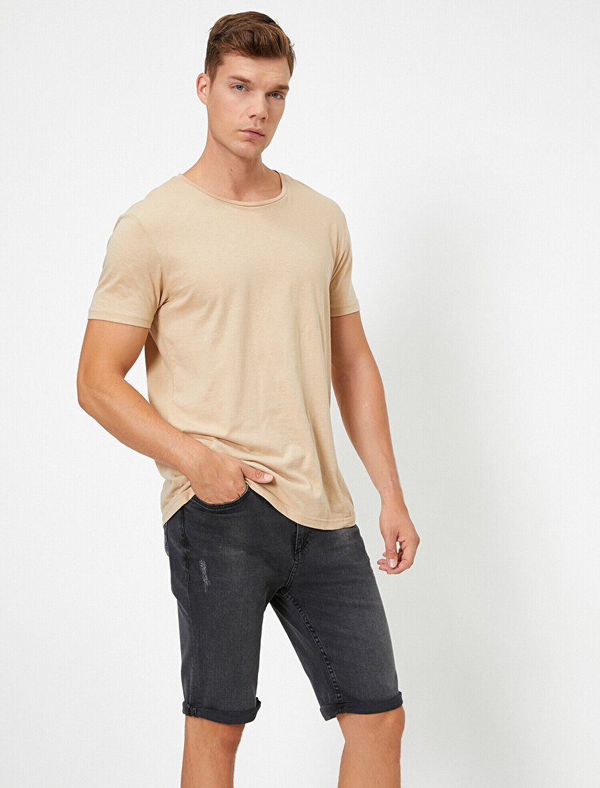 Normal Bel Jean Şort