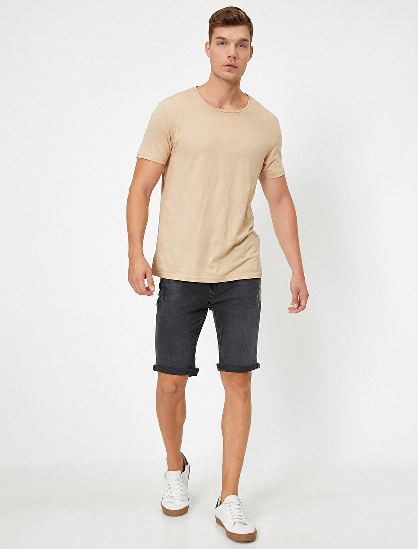 Normal Bel Jean Şort