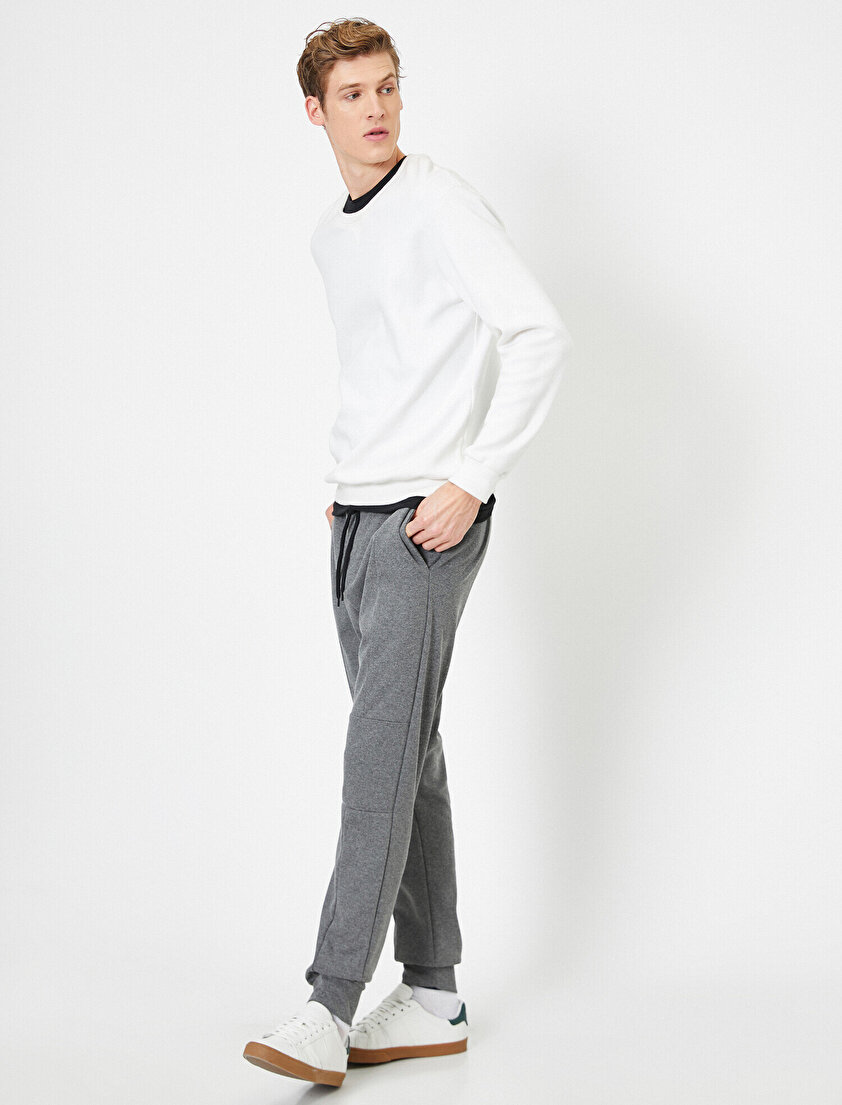 Cepli Paçası Lastikli Beli Bağlamalı Eşofman Altı