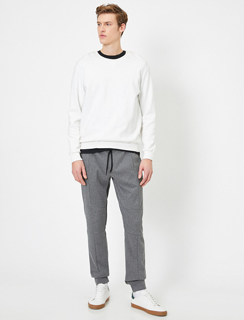 Cepli Paçası Lastikli Beli Bağlamalı Eşofman Altı