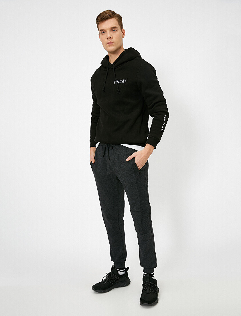 Cepli Jogger Fit Biker Eşofman Altı