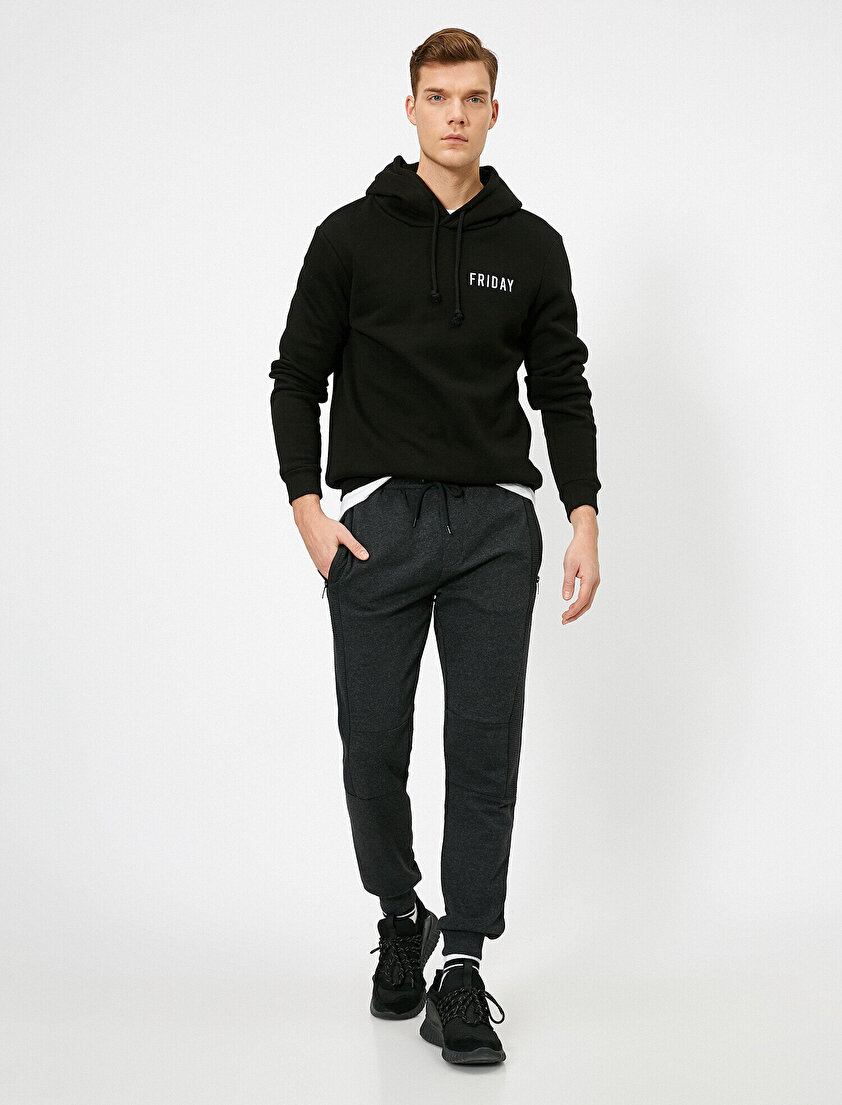 Cepli Jogger Fit Biker Eşofman Altı