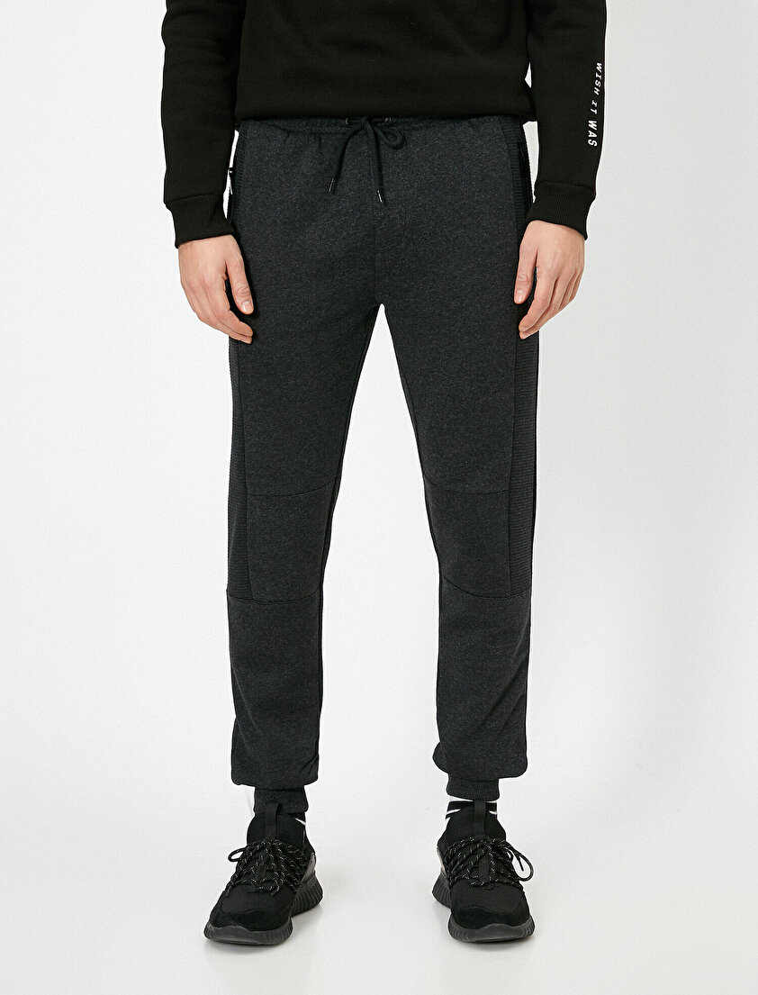 Cepli Jogger Fit Biker Eşofman Altı