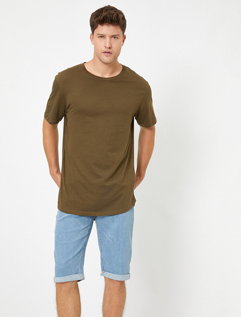 Normal Bel Cep Detaylı Jean Şort