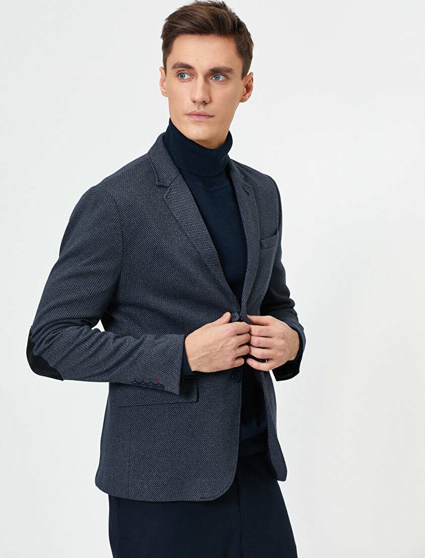 Cep Detaylı Düğmeli Blazer Ceket