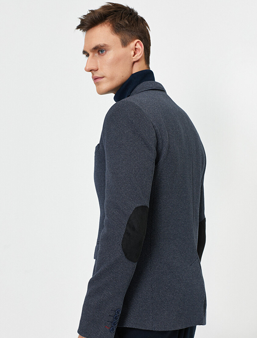 Cep Detaylı Düğmeli Blazer Ceket