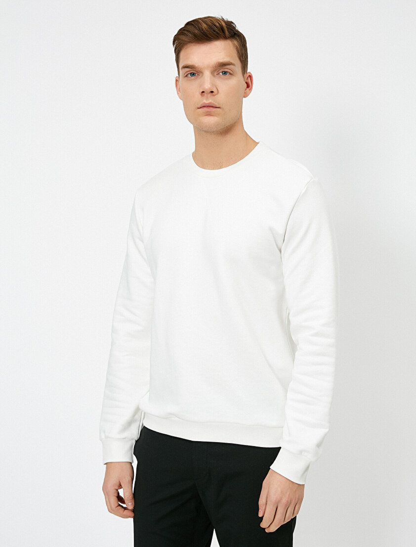 Bisiklet Yaka Basic Sweatshirt