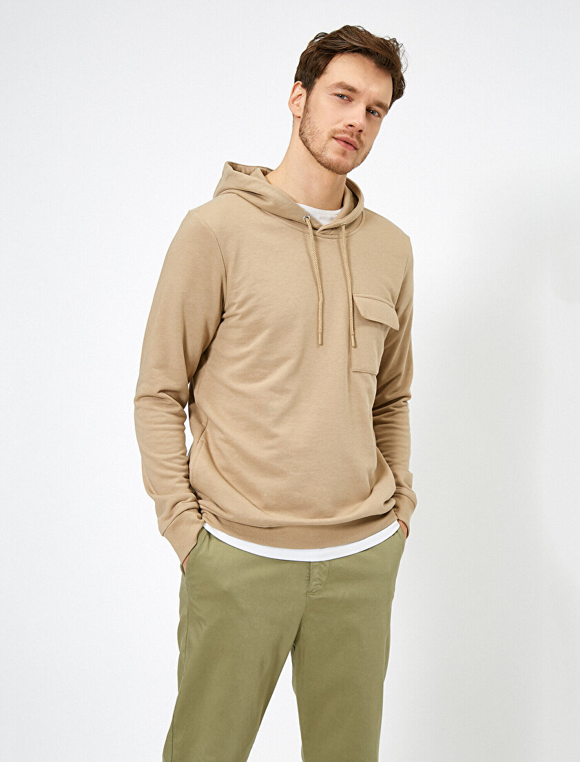 Kapüşonlu Cep DetaylıSweatshirt