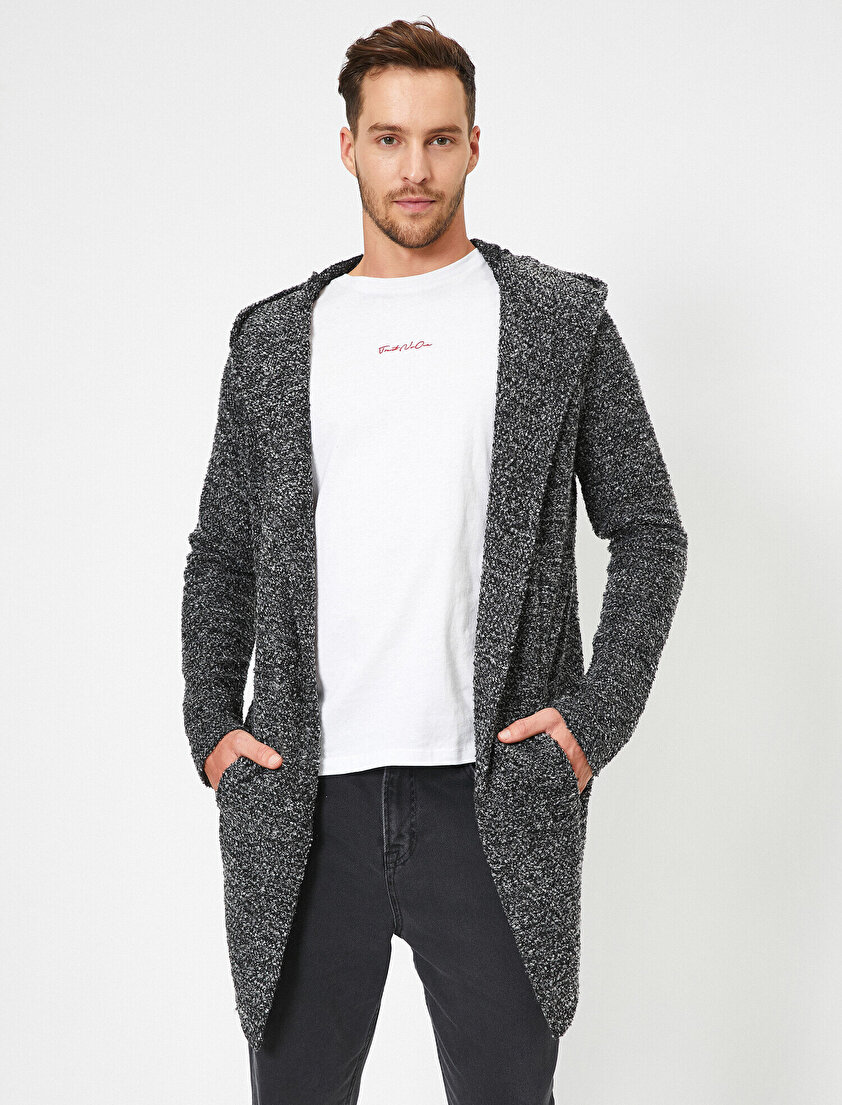 Bisiklet Yaka Cep Detaylı Fermuarlı Slim Fit Kazak