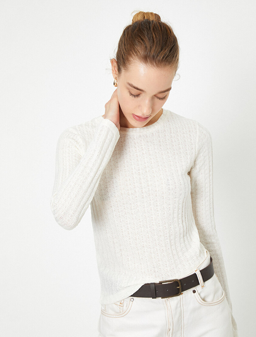 Bisiklet Yaka Uzun Kollu Kazak