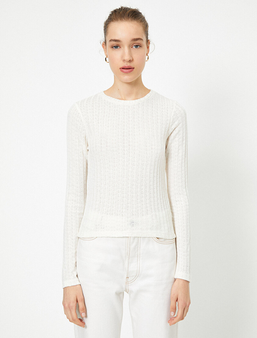 Bisiklet Yaka Uzun Kollu Kazak