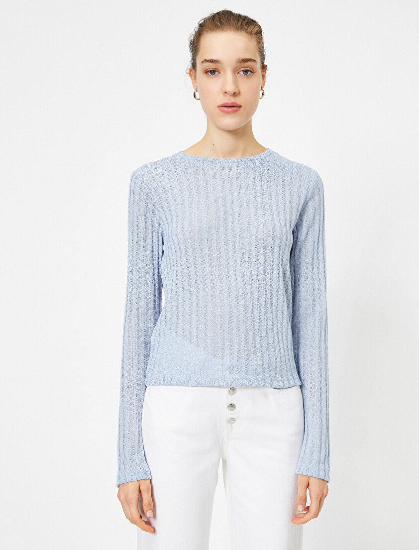 Bisiklet Yaka Uzun Kollu Kazak