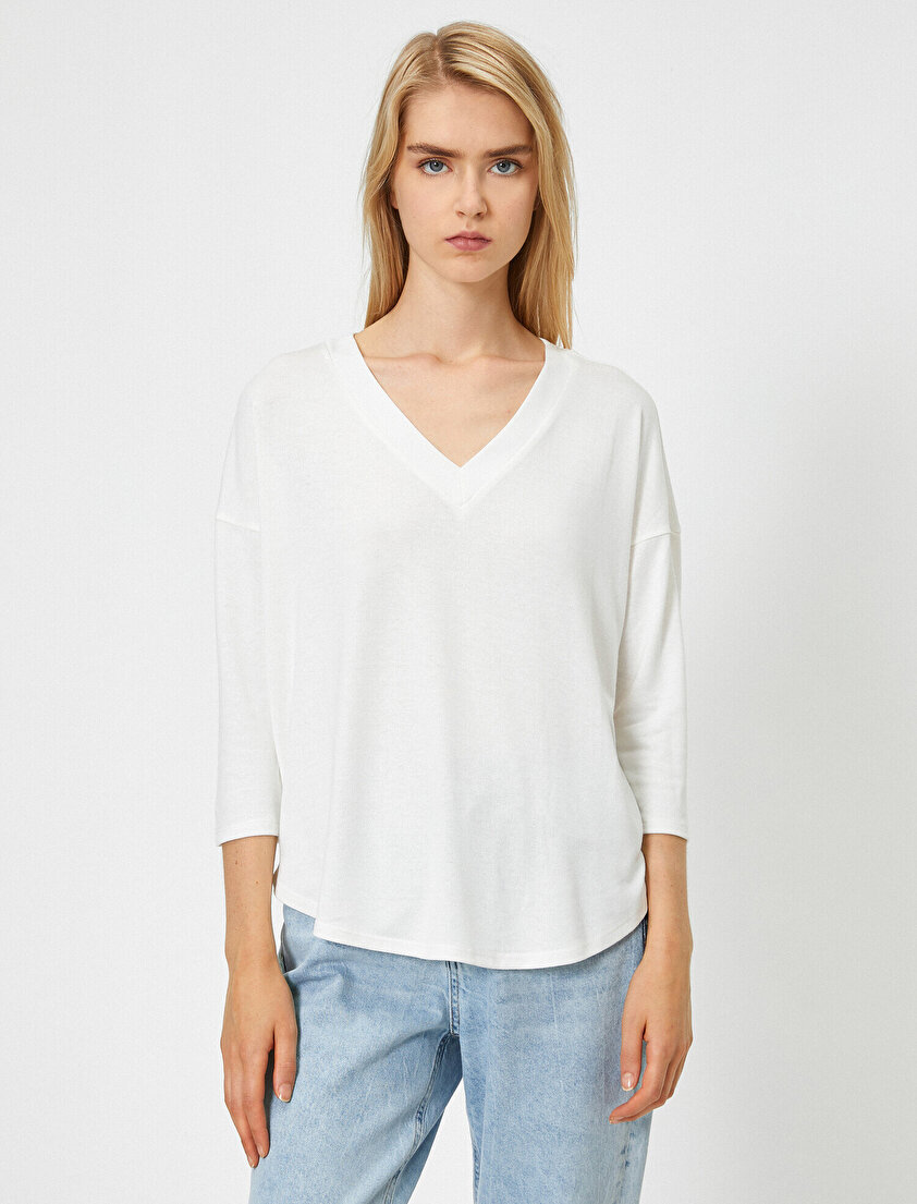 Uzun Kollu V Yaka Tişört