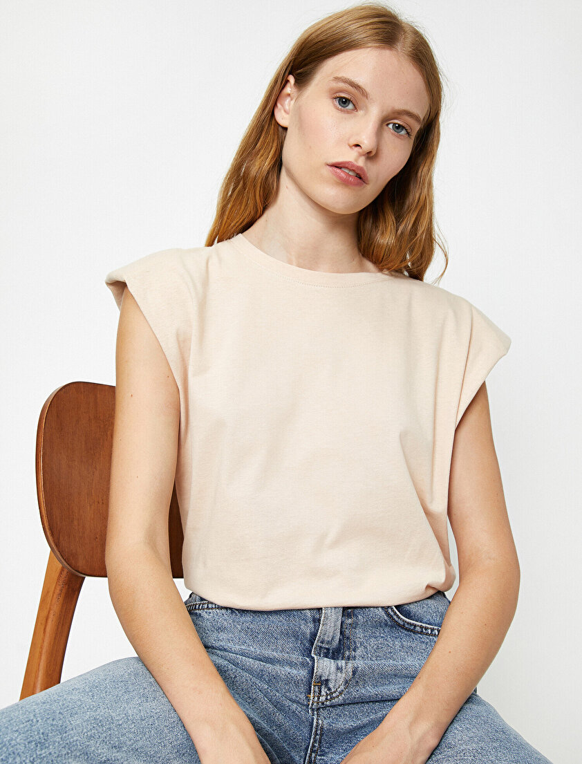 Bisiklet Yaka Vatkalı T-Shirt