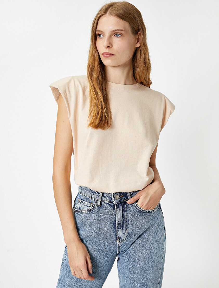 Bisiklet Yaka Vatkalı T-Shirt