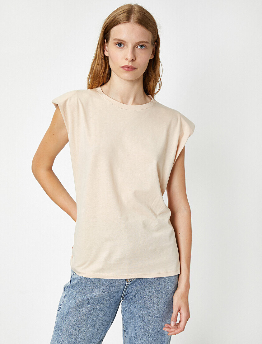 Bisiklet Yaka Vatkalı T-Shirt