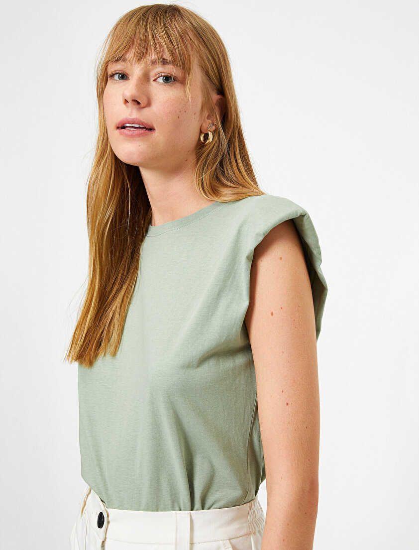 Bisiklet Yaka Vatkalı T-Shirt