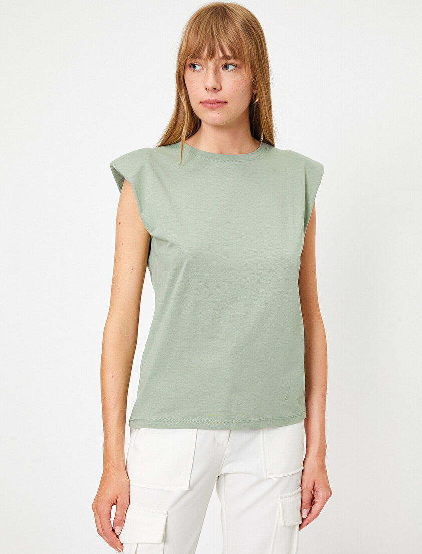 Bisiklet Yaka Vatkalı T-Shirt