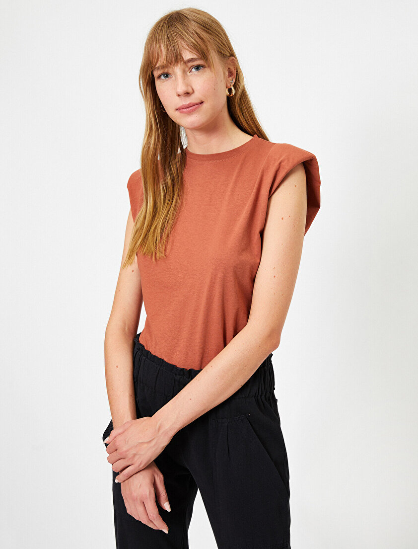 Bisiklet Yaka Vatkalı T-Shirt