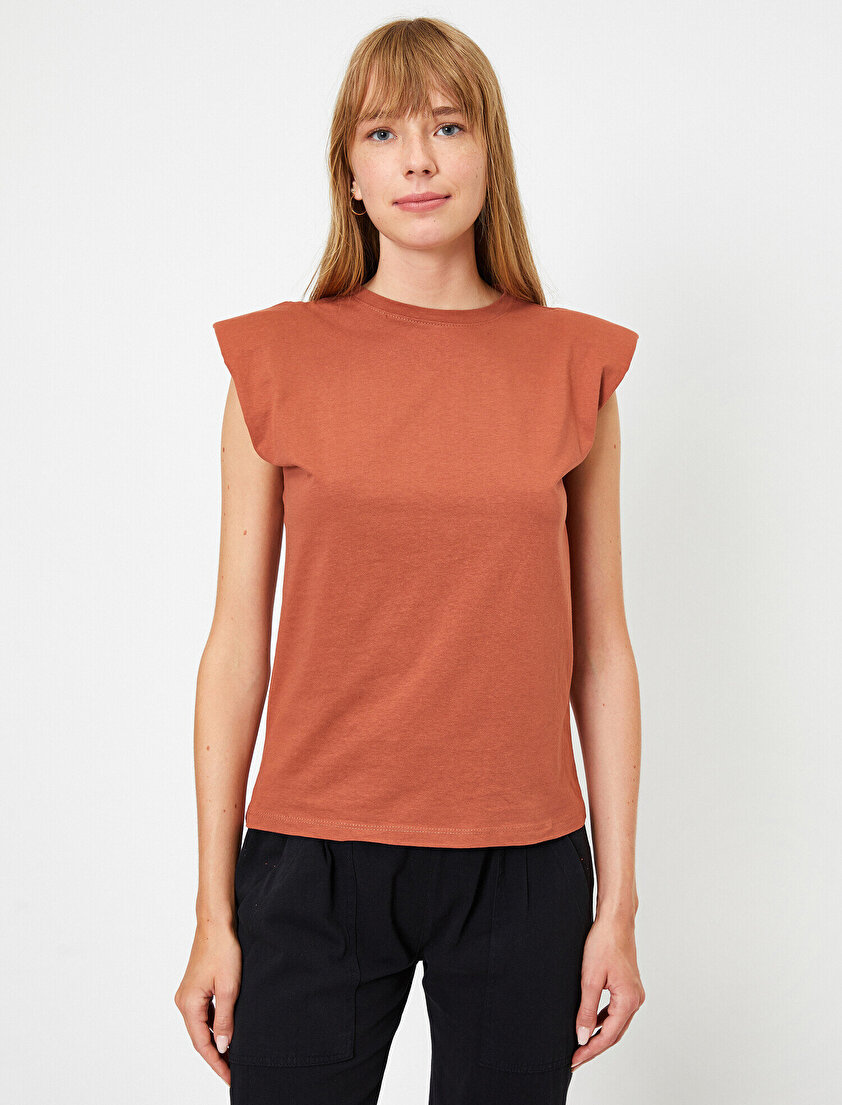 Bisiklet Yaka Vatkalı T-Shirt