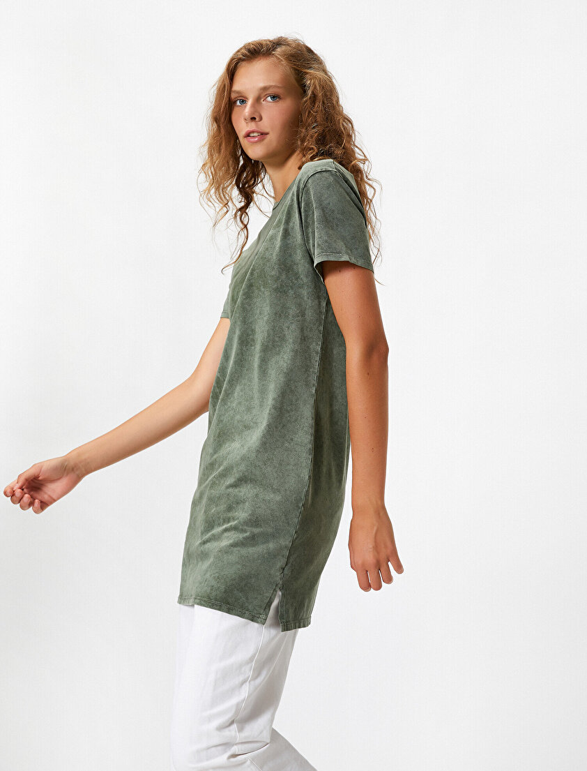 Yıkamalı Kısa Kollu T-Shirt