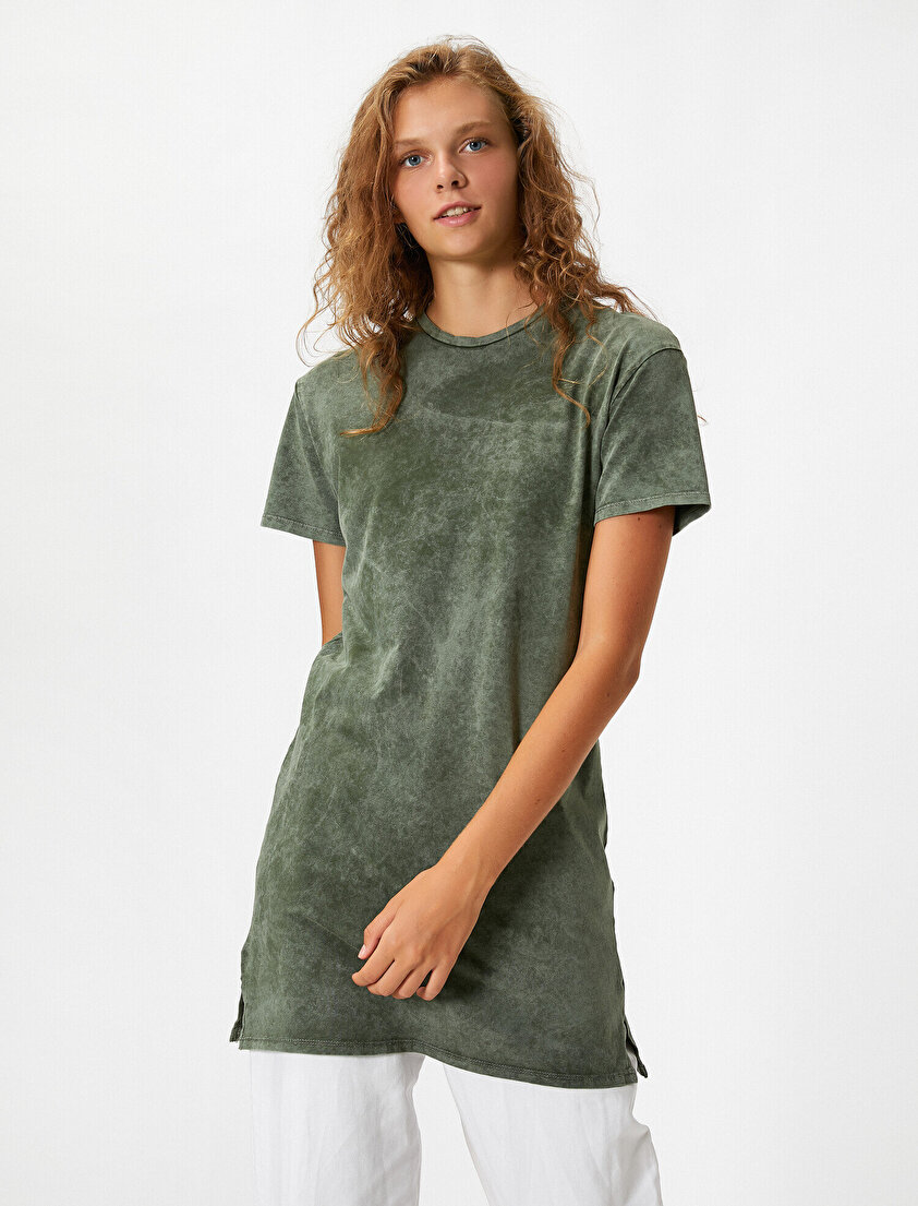 Yıkamalı Kısa Kollu T-Shirt