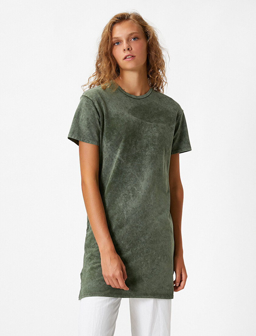 Yıkamalı Kısa Kollu T-Shirt