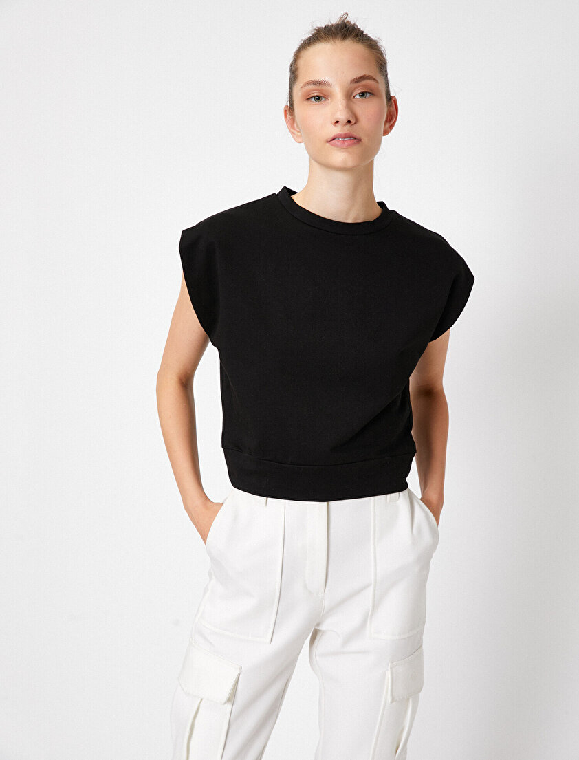 Düşük Kol Basic Kısa Kollu T-Shirt