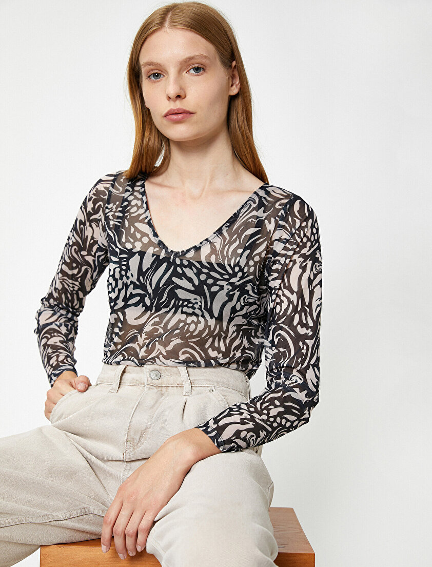 Volanlı Bisiklet Yaka Sweatshirt