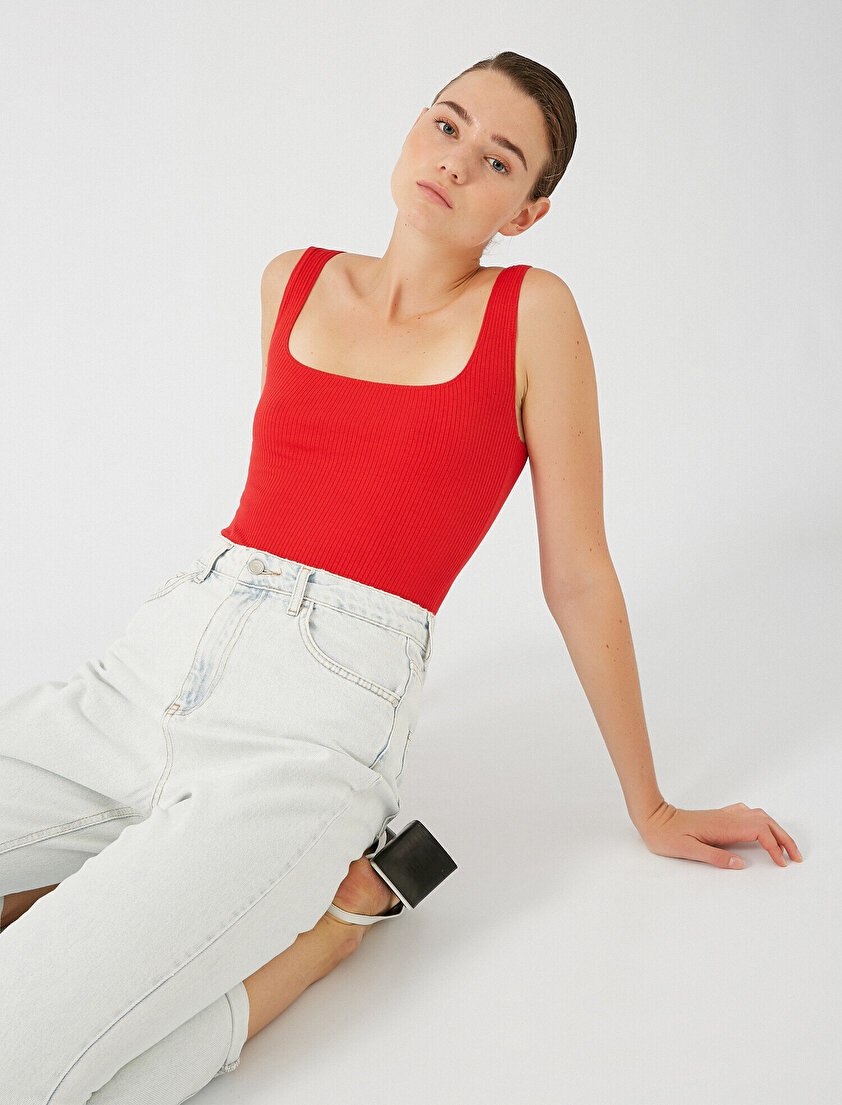 Kare Yaka Fitilli Çıtçıtlı Body 