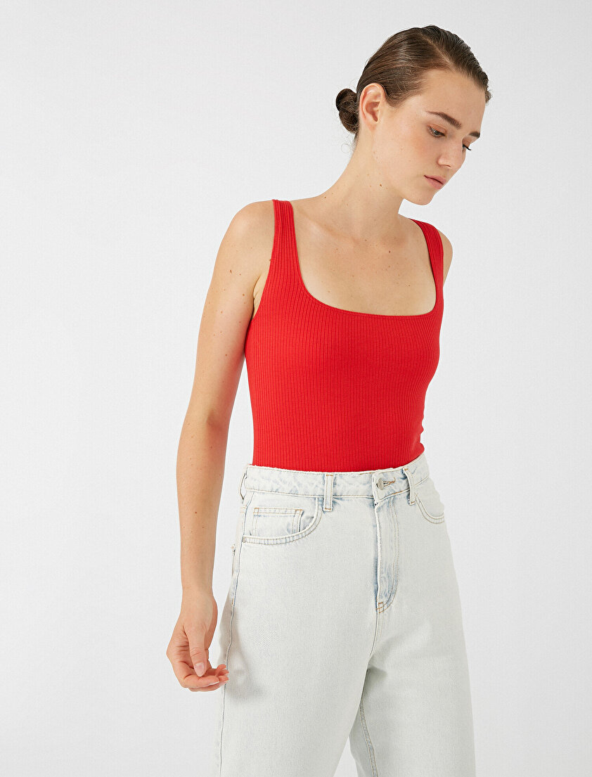 Kare Yaka Fitilli Çıtçıtlı Body 