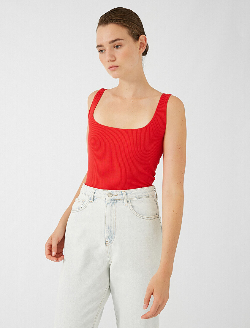 Kare Yaka Fitilli Çıtçıtlı Body 