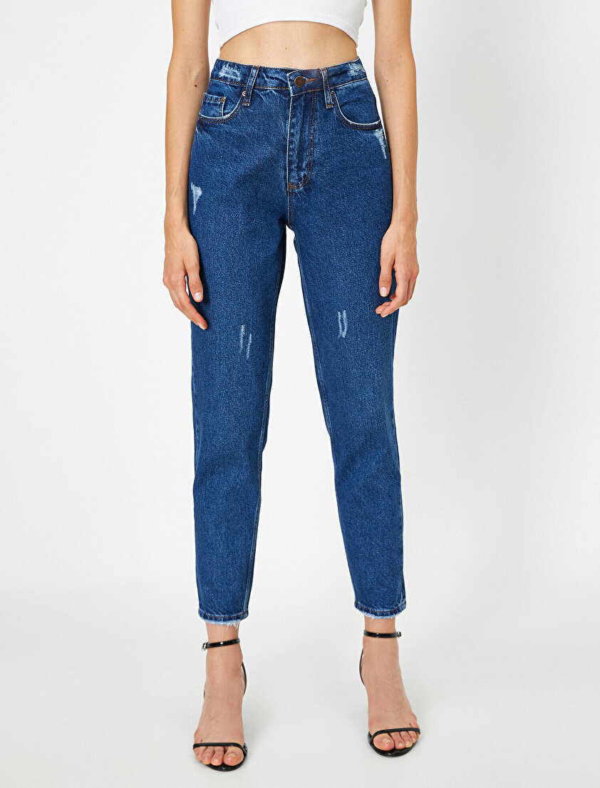 Yüksek Bel Comfort Strech Mom Jeans