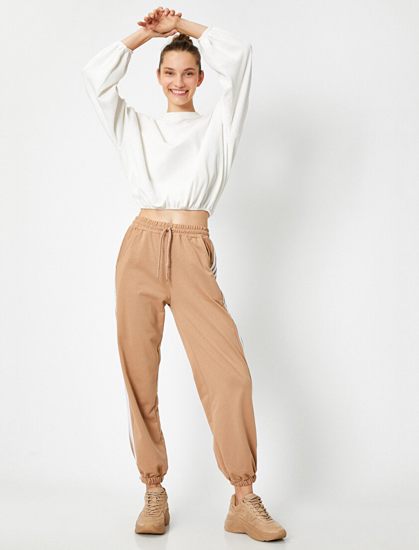 Yanı Şeritli Cepli Jogger Eşofman Altı 