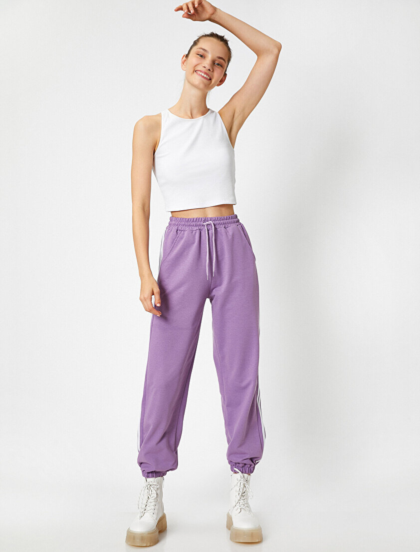 Yanı Şeritli Cepli Jogger Eşofman Altı 