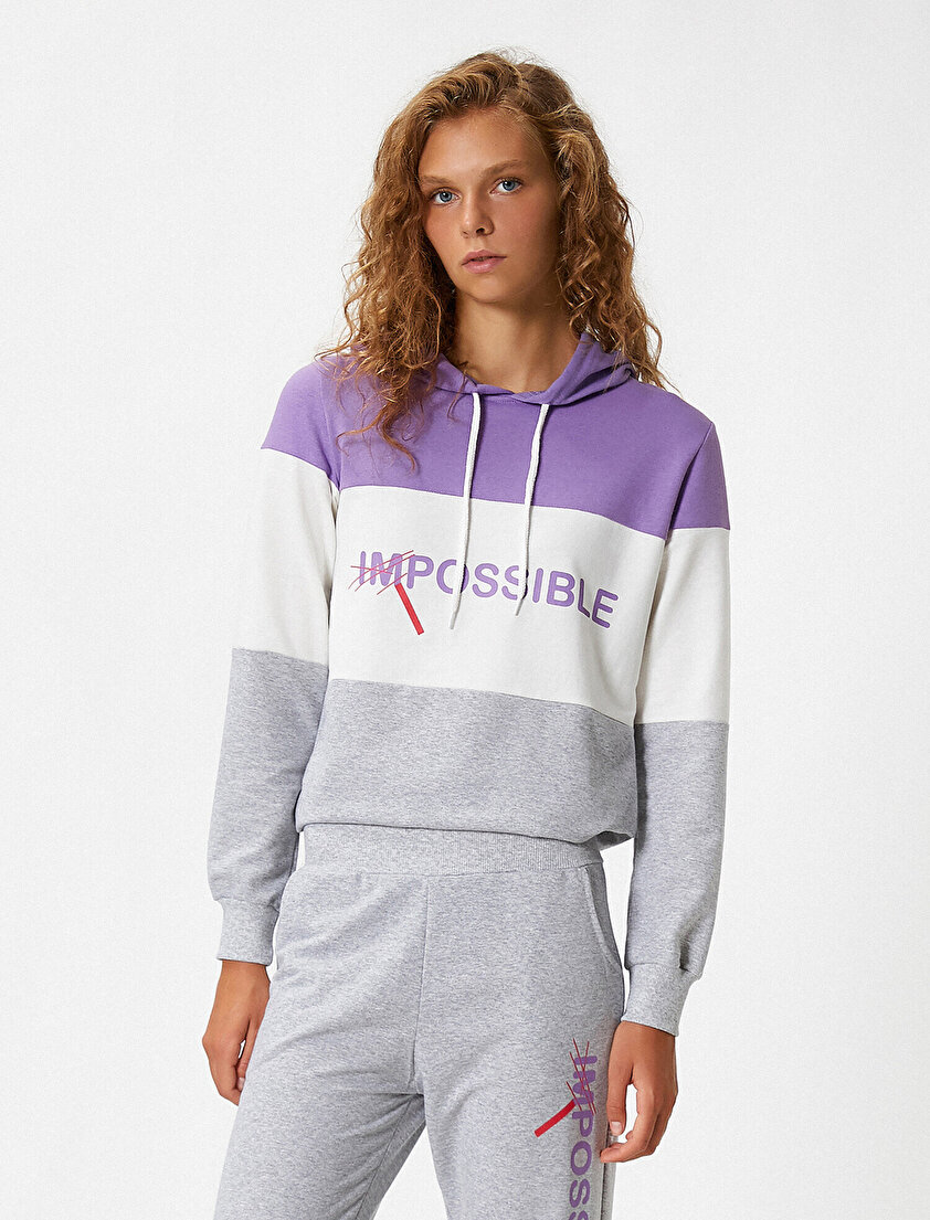 %100 Pamuk Slogan Detaylı Eşofman Takımı