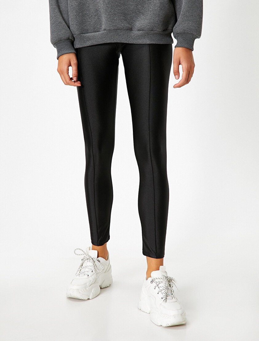 Parlak Disco Örme Tayt