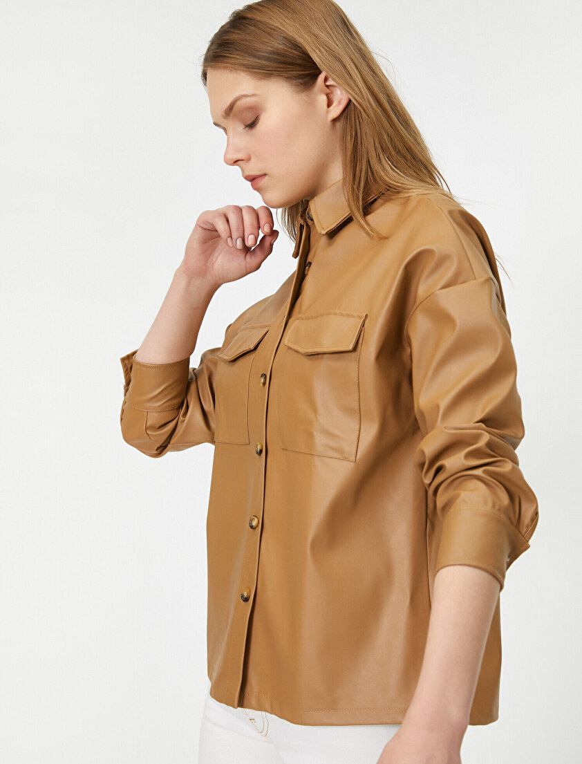 Cepli Suni Deri Gömlek