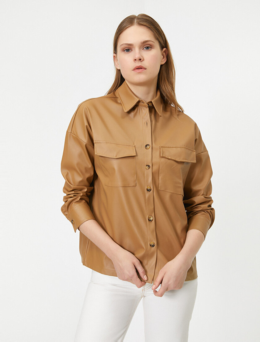 Cepli Suni Deri Gömlek