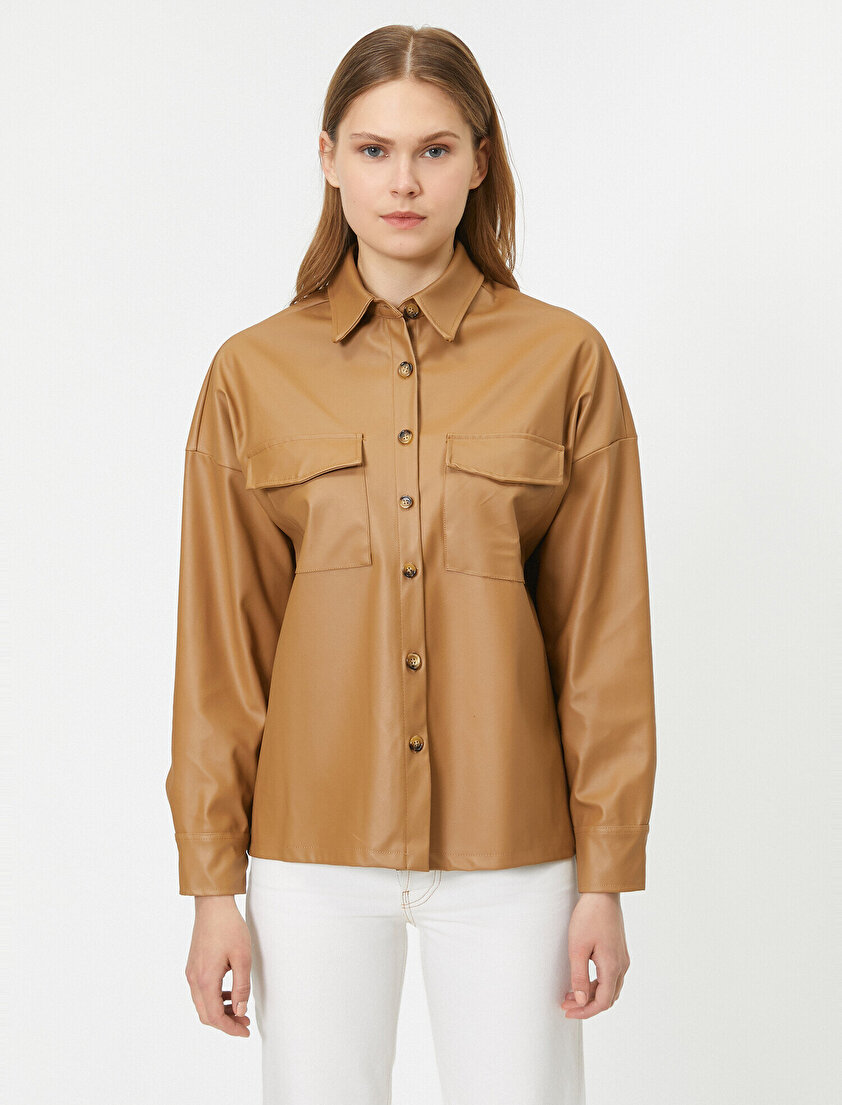 Cepli Suni Deri Gömlek