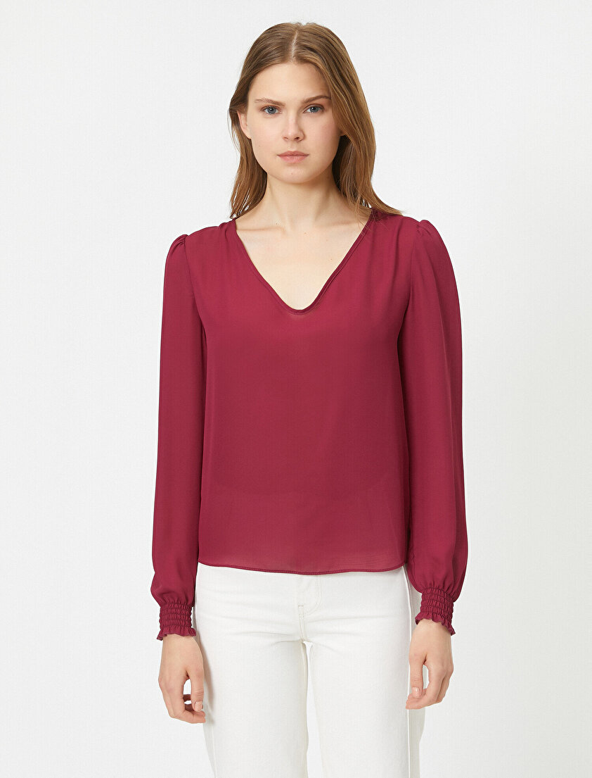 V Yaka Uzun Kollu Bluz