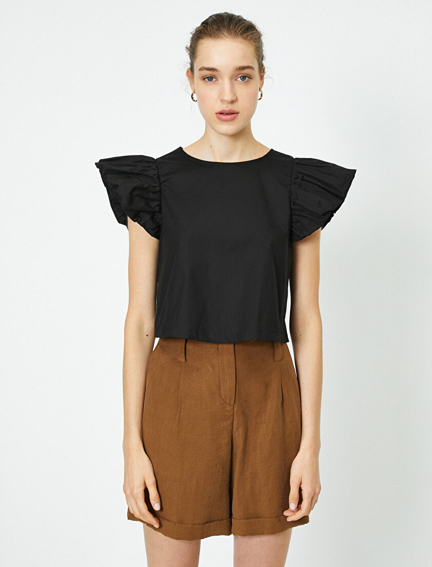 Volan Detaylı Bluz