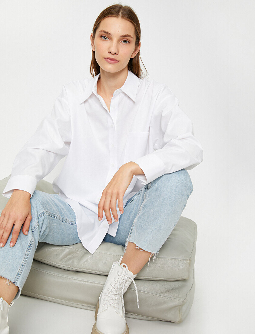 Uzun Kollu Boyfriend Gömlek