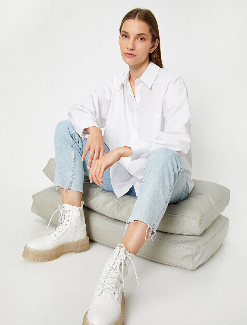 Uzun Kollu Boyfriend Gömlek