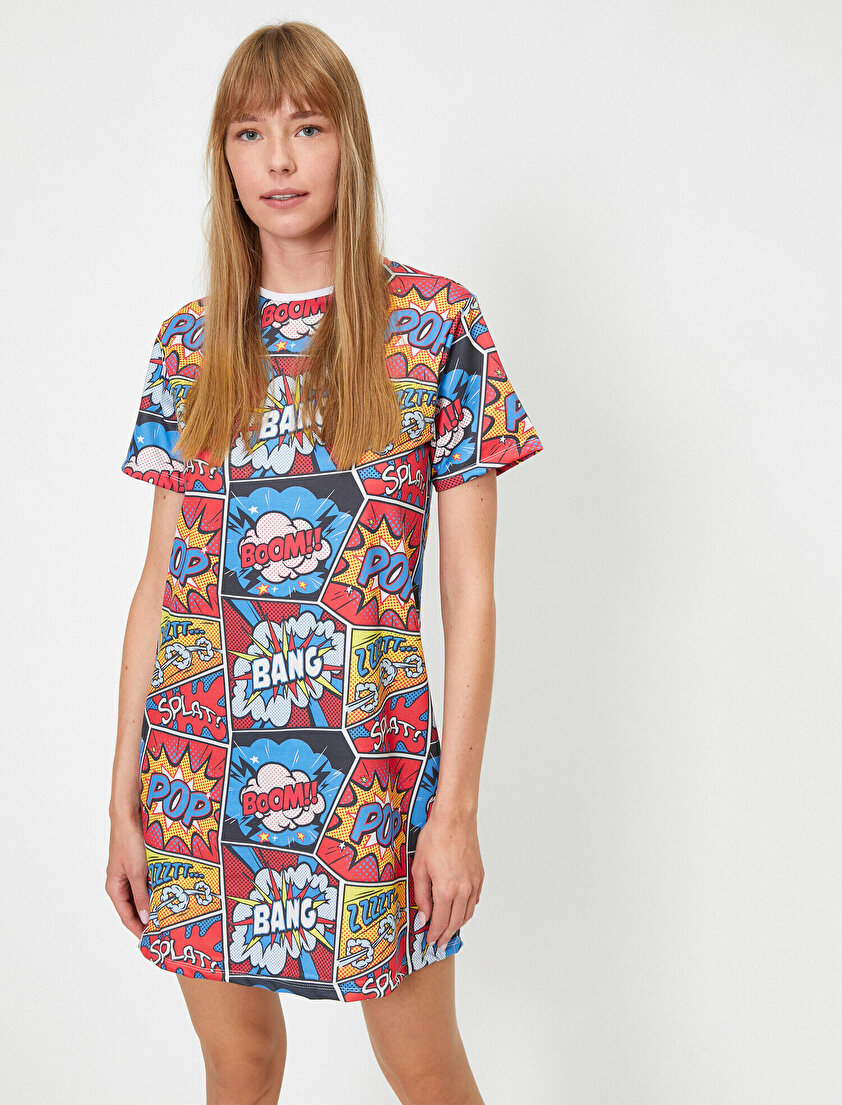 Çok Renkli Örme Elbise